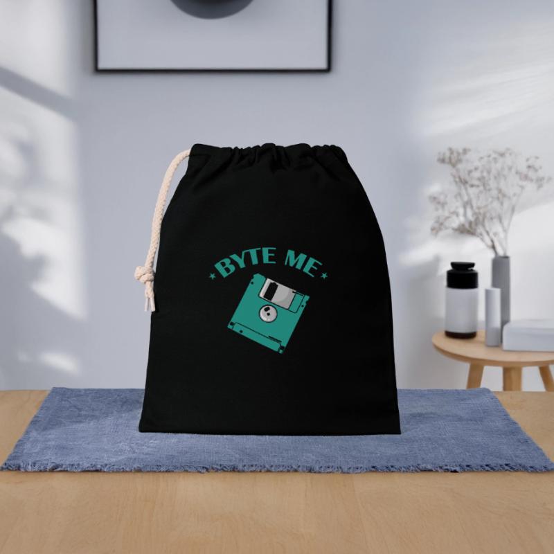 Byte me Floppy Disk Floppy Disk Retro Memory Module Closable cotton gift bag (25x30cm)