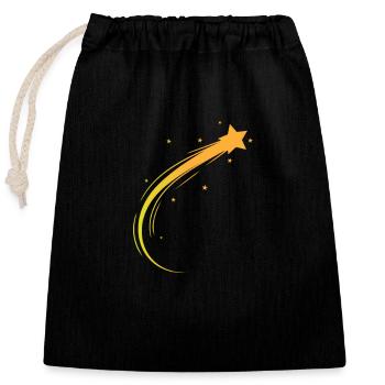 Shooting Star, Space, Asteroid - Closable cotton gift bag (25x30cm) - black - Front