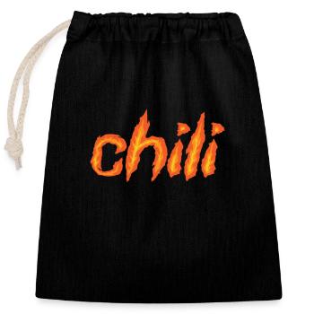 Chili scharfes Gewürz Schärfegrad Scoville - Verschließbarer Geschenkbeutel aus Baumwolle (25x30cm) - Schwarz - Vorne