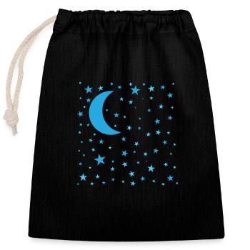 Sterne mit Mond Galaxy - Verschließbarer Geschenkbeutel aus Baumwolle (25x30cm) - Schwarz - Vorne