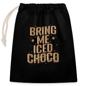 Bring me Iced Choco Whole Milk - Closable cotton gift bag (25x30cm) - black - Front