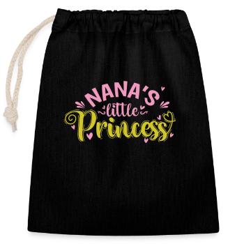 Nana's little Princess - Closable cotton gift bag (25x30cm) - black - Front