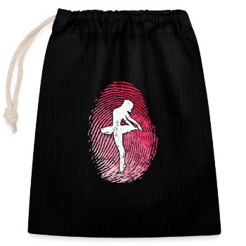 Danse classique par empreintes digitales - Sac cadeau en coton avec cordon (25 x 30 cm) - noir - Devant
