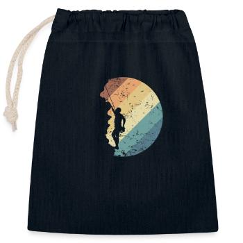 Bouldering at night - Closable cotton gift bag (25x30cm) - navy - Front