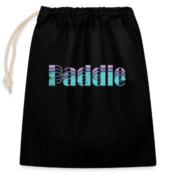 Paddle Tennis Hobby Sport - Closable cotton gift bag (25x30cm) - black - Front
