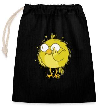 Canari en nerd à lunettes - Sac cadeau en coton avec cordon (25 x 30 cm) - noir - Devant