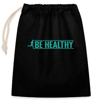 Be Healthy Jogging - Closable cotton gift bag (25x30cm) - black - Front