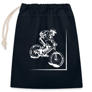 Cyclisme tout-terrain - Sac cadeau en coton avec cordon (25 x 30 cm) - bleu marine - Devant