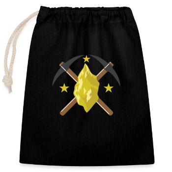 Aurum Nugget with Picking - Closable cotton gift bag (25x30cm) - black - Front