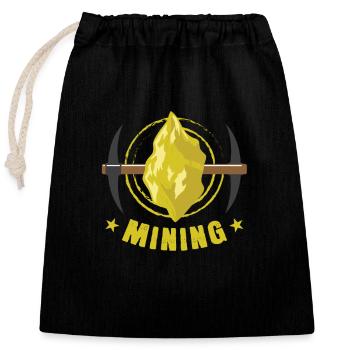 Aurum Lump "Mining" - Closable cotton gift bag (25x30cm) - black - Front