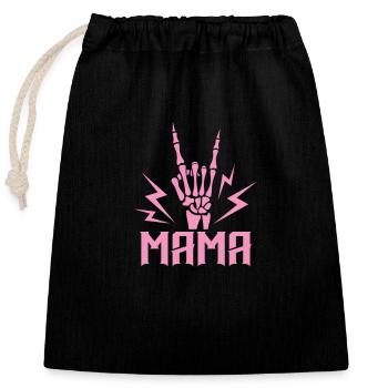 Rock Mom Music Band Genre - Sac cadeau en coton avec cordon (25 x 30 cm) - noir - Devant