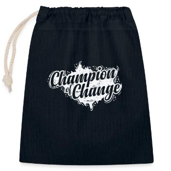 Champion of Change - Verschließbarer Geschenkbeutel aus Baumwolle (25x30cm) - Navy - Vorne