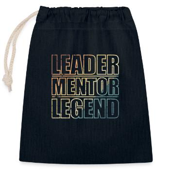 Leader, Mentor, Legend - Verschließbarer Geschenkbeutel aus Baumwolle (25x30cm) - Navy - Vorne