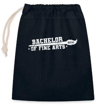 Bachelor of Fine Arts (B.F.A.) - Closable cotton gift bag (25x30cm) - navy - Front