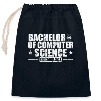 Licence en informatique - Sac cadeau en coton avec cordon (25 x 30 cm) - bleu marine - Devant