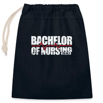 Baccalauréat en pratique infirmière - Sac cadeau en coton avec cordon (25 x 30 cm) - bleu marine - Devant