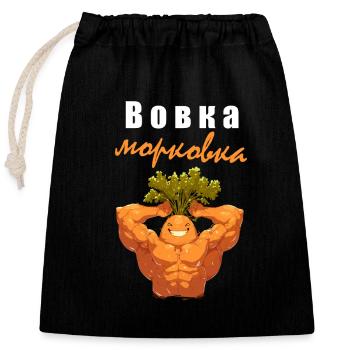 Bobka Morkovka Russian nursery rhyme - Closable cotton gift bag (25x30cm) - black - Front