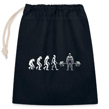 Soulevé de terre bodybuilder évolutif - Sac cadeau en coton avec cordon (25 x 30 cm) - bleu marine - Devant