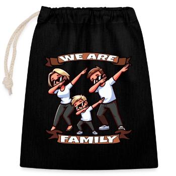 Nous sommes une famille Tenue Team Dap dapping - Sac cadeau en coton avec cordon (25 x 30 cm) - noir - Devant