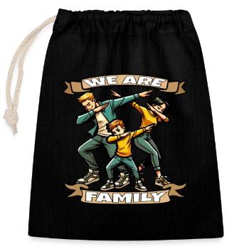 Nous sommes une famille Tenue Team Dap dapping - Sac cadeau en coton avec cordon (25 x 30 cm) - noir - Devant