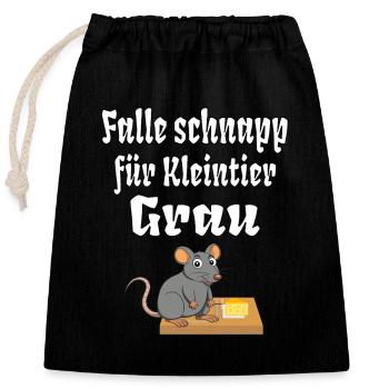 Effektive Kleintier falle Grau Tierfang Maus Ratte - Verschließbarer Geschenkbeutel aus Baumwolle (25x30cm) - Schwarz - Vorne