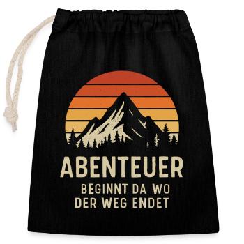Adventure Mountain Nature Chemise design rétro - Sac cadeau en coton avec cordon (25 x 30 cm) - noir - Devant