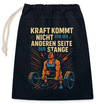 Bodybuilder Fitness Sport Chemise Dumbbell Studio - Sac cadeau en coton avec cordon (25 x 30 cm) - bleu marine - Devant