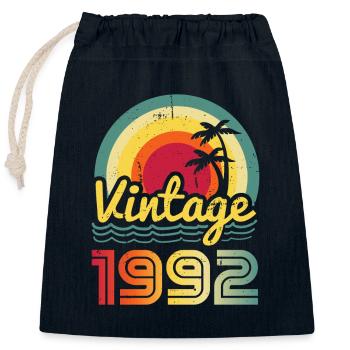 1992 - Closable cotton gift bag (25x30cm) - navy - Front