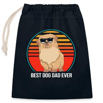 Pekinese - Verschließbarer Geschenkbeutel aus Baumwolle (25x30cm) - Navy - Vorne