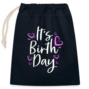 Midwife - Closable cotton gift bag (25x30cm) - navy - Front