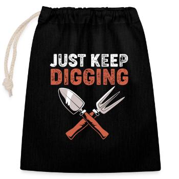 Archaeology - Closable cotton gift bag (25x30cm) - black - Front