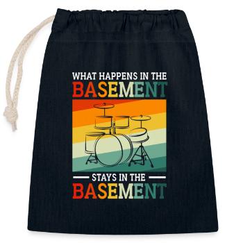 Drummer Drum Drumsticks - Closable cotton gift bag (25x30cm) - navy - Front