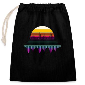 Djing Label Keyboard DJ - Closable cotton gift bag (25x30cm) - black - Front