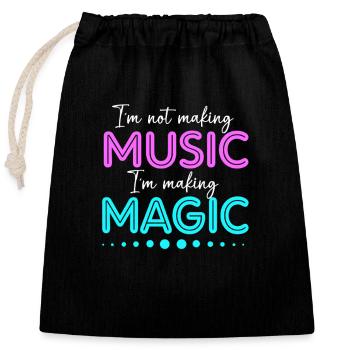 DJ Djing Label Keyboard - Closable cotton gift bag (25x30cm) - black - Front