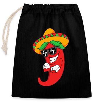 Chilli Chipotle Chili Pepper Jalapeno Hot Chili - Closable cotton gift bag (25x30cm) - black - Front