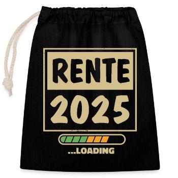 Rente 2025 loading - Verschließbarer Geschenkbeutel aus Baumwolle (25x30cm) - Schwarz - Vorne