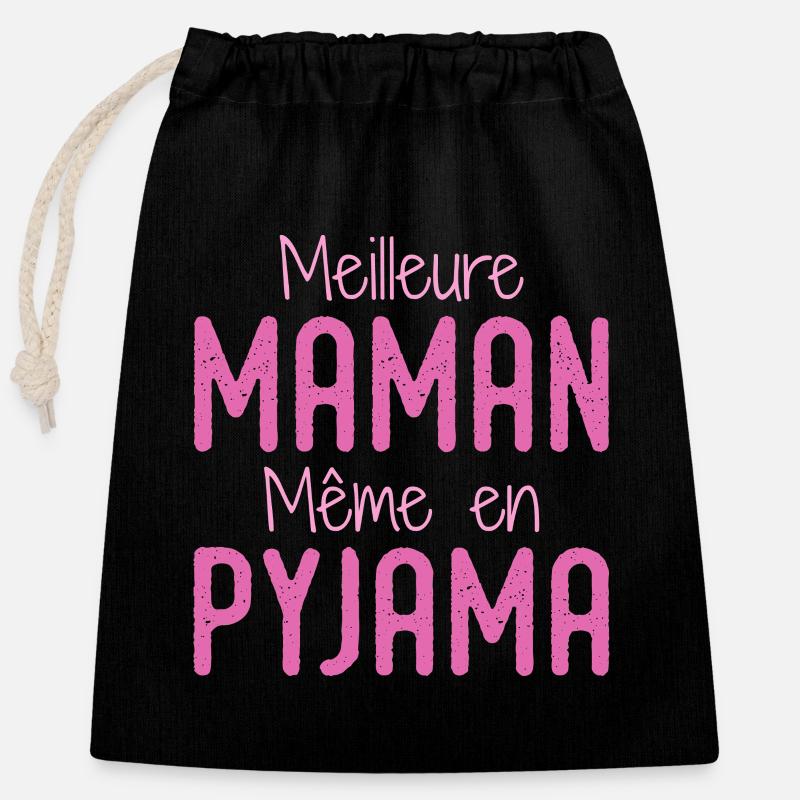 Beste Mutter Pyjama Geschenk Frau Humor - Verschließbarer Geschenkbeutel aus Baumwolle (25x30cm) - Schwarz