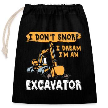 Je ne ronfle pas excavatrice - Sac cadeau en coton avec cordon (25 x 30 cm) - noir - Devant