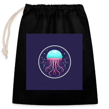 JELLYFISH MYSTERIOUS BEAUTY - Closable cotton gift bag (25x30cm) - black - Front