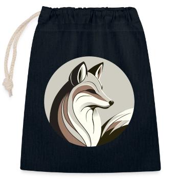 Fuchs im Kreis - Verschließbarer Geschenkbeutel aus Baumwolle (25x30cm) - Navy - Vorne