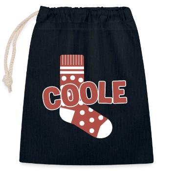 Coole Socke - lustiges Motivationsdesign - Verschließbarer Geschenkbeutel aus Baumwolle (25x30cm) - Navy - Vorne