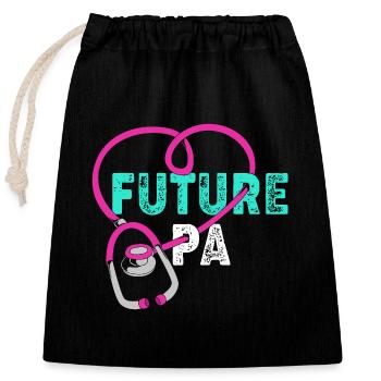Physician Assistant Nursing MFA PA - Closable cotton gift bag (25x30cm) - black - Front