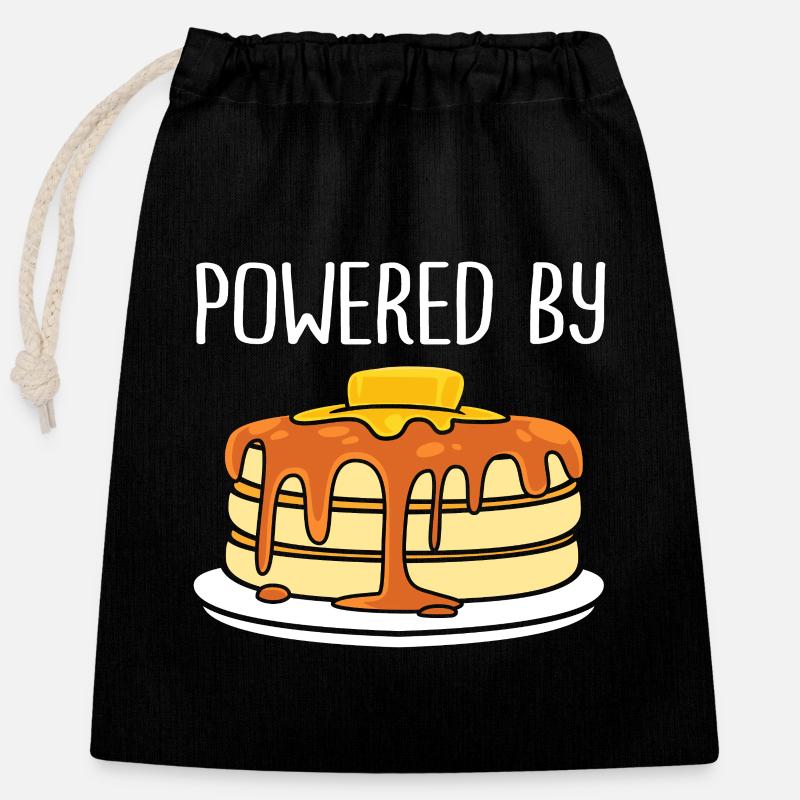 Crêpe - Sac cadeau en coton avec cordon (25 x 30 cm) - noir