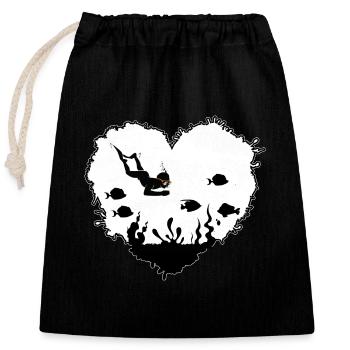 Diver Apnea Diver Oxygen Apnea Diving - Closable cotton gift bag (25x30cm) - black - Front