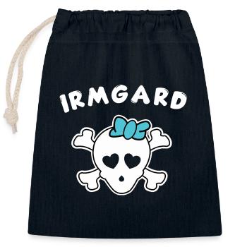 Pirate Irmgard Design pour les filles et les femmes - Sac cadeau en coton avec cordon (25 x 30 cm) - bleu marine - Devant