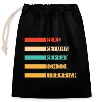 Leseratte Bibliothek Lesen - Verschließbarer Geschenkbeutel aus Baumwolle (25x30cm) - Schwarz - Vorne
