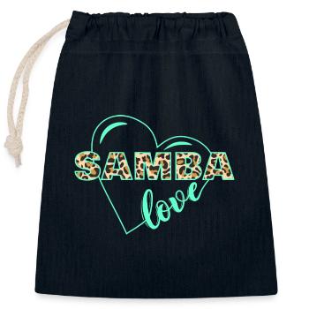 Samba Imprimé Animal Amour - Sac cadeau en coton avec cordon (25 x 30 cm) - bleu marine - Devant