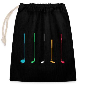Golf Golf Club Golf Golf Joueurs de golf - Sac cadeau en coton avec cordon (25 x 30 cm) - noir - Devant