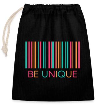 Unique Barcode LGBT Unique - Closable cotton gift bag (25x30cm) - black - Front