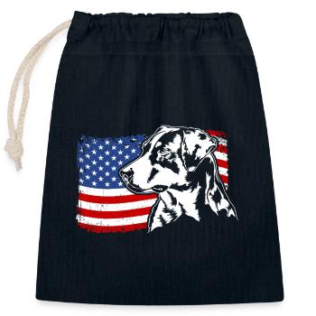 Appenzeller Mountain Dog US Amérique Drapeau Wilsigns - Sac cadeau en coton avec cordon (25 x 30 cm) - bleu marine - Devant